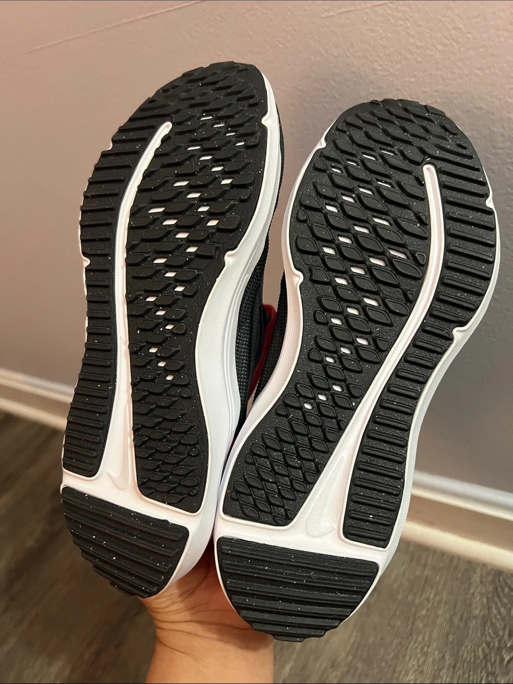 Nike Kids Black and Red Velcro Athletic Sneakers
